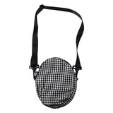 Plaid Baseball Cap Shoulder Bag with Embroidery Letter
