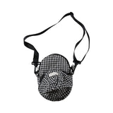 Plaid Baseball Cap Shoulder Bag with Embroidery Letter