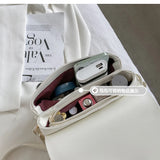 Pleated Belt Pu Leather Crossbody Bag For Women