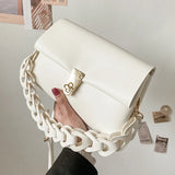 Pleated Belt Pu Leather Crossbody Bag For Women