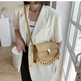 Pleated Belt Pu Leather Crossbody Bag For Women