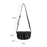 Pleated Versatile Messenger Solid Small Shoulder Women's Casual Phone Flap Bag