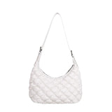 Pleated Down Bag Women's Winter Embroidery Shoulder Cross-body Bag