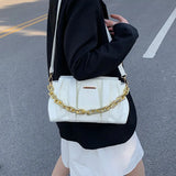 Pleated Acrylic Chains Cloud Women Hand Bags Ruched Shoulder Purses