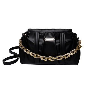 Pleated Acrylic Chains Cloud Women Hand Bags Ruched Shoulder Purses