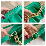 Pleated Retro Acrylic Chains Cloud Bag Ruched Shoulder Purse