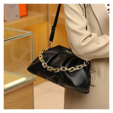 Pleated Retro Acrylic Chains Cloud Bag Ruched Shoulder Purse
