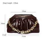 Pleated Retro Acrylic Chains Cloud Bag Ruched Shoulder Purse