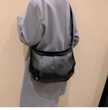 Pleated Large Capacity Tote Bag Winter PU Leather Women's Handbag