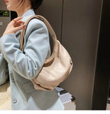 Pleated Large Capacity Tote Bag Winter PU Leather Women's Handbag
