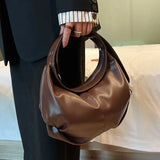 Pleated Large Capacity Tote Bag Winter PU Leather Women's Handbag