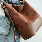 Pleated Leather Large Bag Shopping Bag Soft One Shoulder Backpack