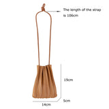 Pleated Leather Women's Crossbody Bag Small Phone Clutch Mini Messenger Handbag