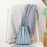 Pleated Leather Women's Crossbody Bag Small Phone Clutch Mini Messenger Handbag