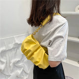 Pleated Shoulder Women's Bag Cloud Female High Handbags For Women Chain Bag