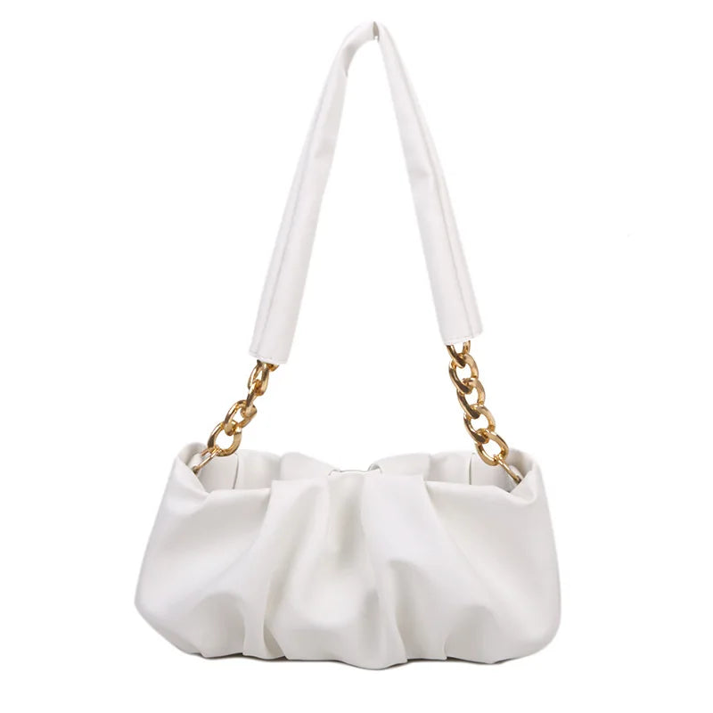Pleated Shoulder Women's Bag Cloud Female High Handbags For Women Chain Bag