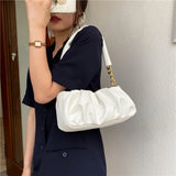 Pleated Shoulder Women's Bag Cloud Female High Handbags For Women Chain Bag