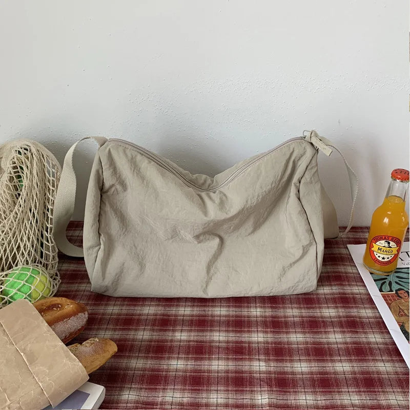 Pleated Soft Cloth Women Shoulder Bag Large Capacity