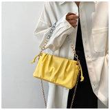 Pleated Square Armpit Bag Soft PU Leather Women's Shoulder Messenger Bag