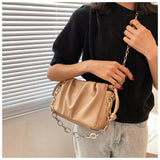 Pleated Square Armpit Bag Soft PU Leather Women's Shoulder Messenger Bag