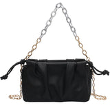 Pleated Square Armpit Bag Soft PU Leather Women's Shoulder Messenger Bag