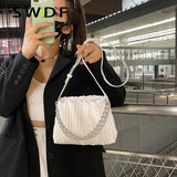 Thick Chain Shoulder Bag, PU Leather Women's Handbag Messenger
