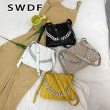 Thick Chain Shoulder Bag, PU Leather Women's Handbag Messenger