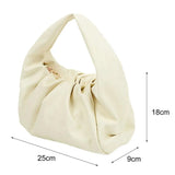 Pleated Large Capacity Women Handbag Waterproof Faux Leather
