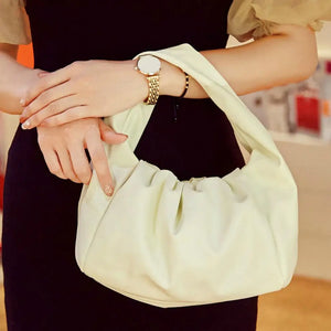 Pleated Large Capacity Women Handbag Waterproof Faux Leather