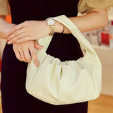 Pleated Large Capacity Women Handbag Waterproof Faux Leather
