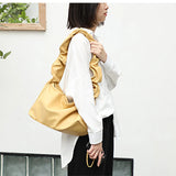 Pleated Armpit Shoulder Bag Soft PU Leather Handbag