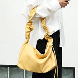 Pleated Women's Handbag Retro Solid Underarm Shoulder Bag