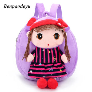 Cartoon Baby Girls Plush Backpack for Kids