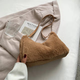 Plush Bag Women's Large Capacity One Shoulder Handbag Crossbody Bag