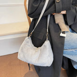 Plush Bag Women's Large Capacity One Shoulder Handbag Crossbody Bag