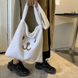 Bear Print Underarm Bag Women Love Heart Shoulder Bag