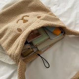 Bear Print Underarm Bag Women Love Heart Shoulder Bag