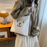 Bear Print Underarm Bag Women Love Heart Shoulder Bag