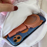 Plush Bow Shoulder Bag Winter Candy Duck Butt Small Round Pouch