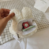 Women Rabbit Shoulder Bag Crossbody Faux Fur Messenger Party Clutches