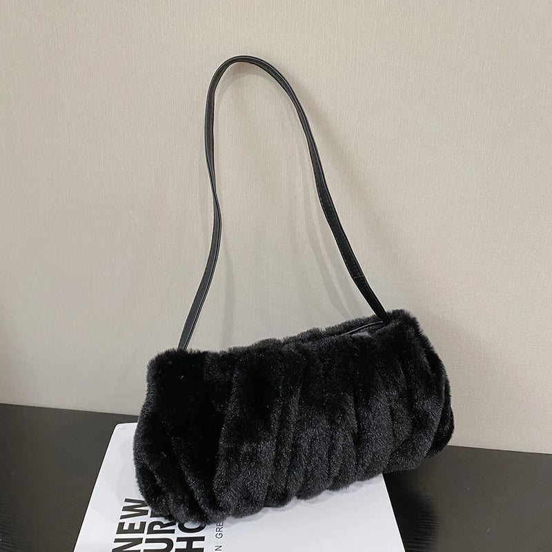 Soft Plush Cloud Shoulder Bag for Winter Travel