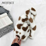 Fluffy Love Heart Print Hand Bag for Holiday Party