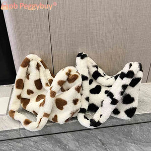 Fluffy Love Heart Hand Bag for Holiday Party