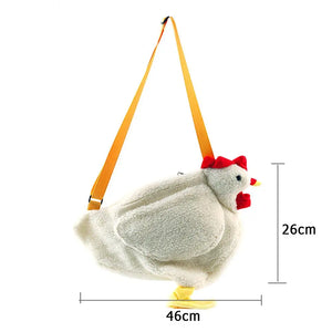 Chicken Plush Crossbody Purse Cartoon Shoulder Bag