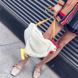 Chicken Plush Crossbody Purse Cartoon Shoulder Bag