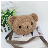 Cartoon Bear Head Shoulder Bag Soft Large Capacity