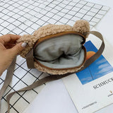 Cartoon Bear Head Shoulder Bag Soft Large Capacity