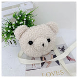 Cartoon Bear Head Shoulder Bag Soft Large Capacity