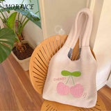Plush Female Underarm Bag Cherry Cartoon Autumn Winter Fluffy Shopping Bag