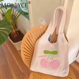 Cherry Cartoon Underarm Bag Fluffy Soft Casual